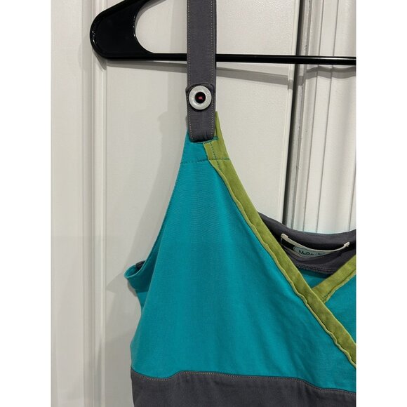 Matilda Jane Sleeveless Colorblock Tank Top Button Strap Accents Sz Medium - Picture 4 of 9